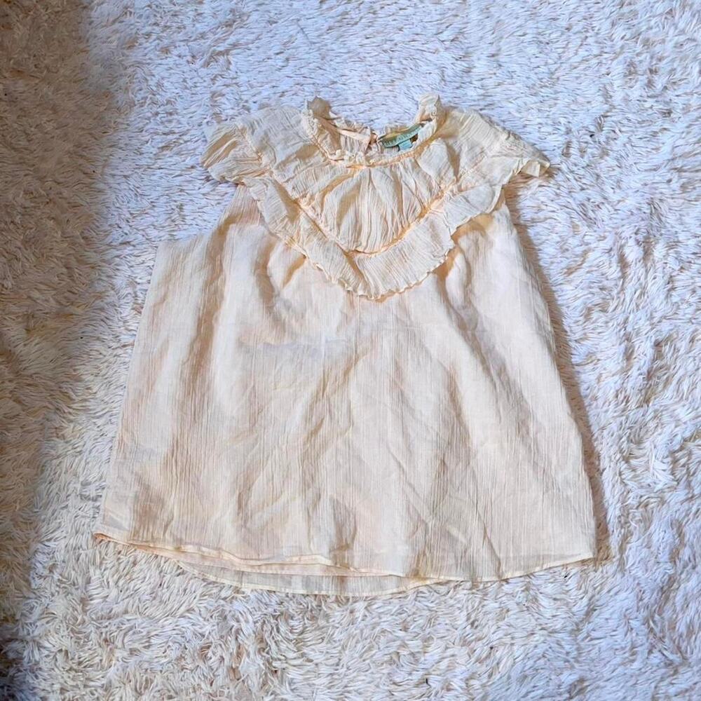 Peachy Twee Coquette‎ Ruffle Feminine Delicate Whimsical Fairy Victorian Tank
